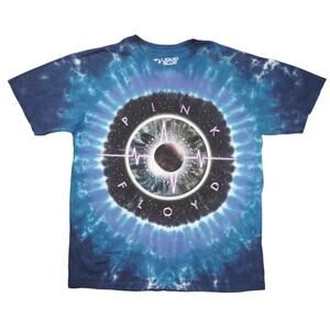 Vintage 2005 Pink Floyd Liquid Blue Tie Dye Eye Galaxy Band T-Shirt Sz L Rare